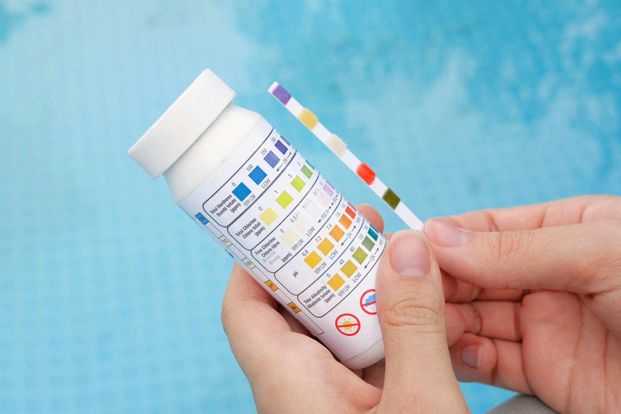 Analysis of the PH and chlorine of the water in a swimming pool in Summer.